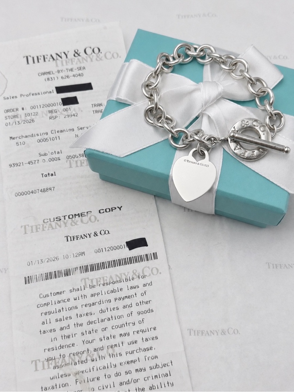 Tiffany & Co. 8" Heart Tag Charm Toggle Bracelet Sterling Silver 925 Gift Box - Picture 3 of 11